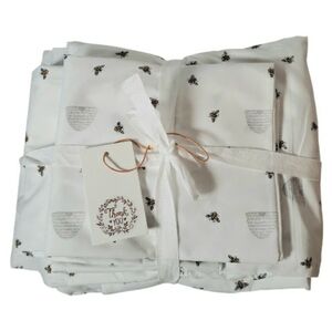 Twin 4 Piece XL Bee Hive Sheet Set NWOT Microfiber Guest Room Girls Room Cottage